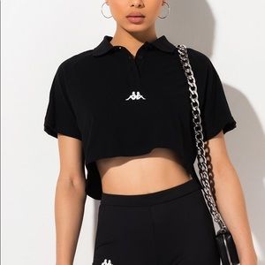 Kappa cropped collared neck top